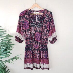 NWT Dragonfly | Boho Floral Print Dress Size Small